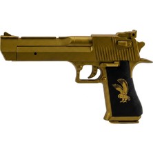 Gold Desert Eagle Boncuk Atan Tabanca - Kartal Figürlü Plastik Oyuncak Tabanca