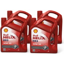 Shell Helix Hx3 20W-50 Motor Yağı 4 x 4 Litre