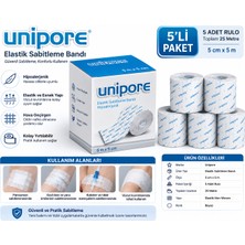 Unipore Elastik Sabitleme Flasteri 5 cm x 5 M 5'li Paket
