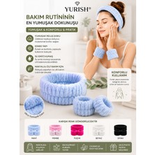 Yurish Mikrofiber Welsoft Emici Peluş Makyaj Yüz Cilt Bakımı ve Yıkama Kol Bandı Sporcu Banyo Spa Saç Taç Bileklik