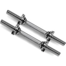 Multiflexpro 36CM Ikili Kısa Krom Halter Barı Dambıl Sapı Fitness Egzersiz Aleti Dumbell Bar 2X36 cm