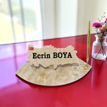 Ecay Mermer Ürünleri Sümen Ofis Için Doğal Onix Mermer Isimlik Gold Tasarımlı Kalem Li
