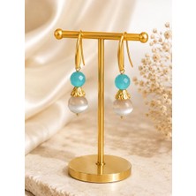 Home Kedigözü Taşlı Gold Çelik Sallantılı Küpe