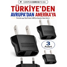 Anktek Türk/ Avrupa Tipi Prizi Amerikan Tipine Çevirici Dönüştürücü Priz Euro To Us Converter Plug