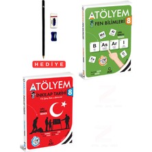 8.sınıf Atölyem Fen Bilimleri Inkılap Tarihi Soru Bankası Tadında 2 Kitap Set Kalem Seti Hediyeli