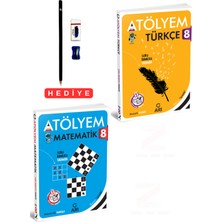8.sınıf Atölyem Türkçe Matematik Soru Bankası Tadında 2 Kitap Set Kalem Seti Hediyeli