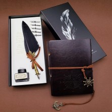 Herşey Trend Herşeytrend Toptan Tüylü Kalem ve Deri Defter Set