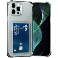 Bukas iPhone 14 Pro Max Uyumlu Kamera Korumalı Kartlıklı Köşeleri Airbag Tasarımlı Darbe Önleyici Siyah