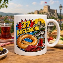 Ajans 313 37 Kastamonu Simit Pastırma ve Çay Temalı Baskılı Kupa Bardak