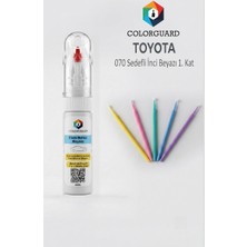 Colorguard Toyota 070 Sedefli Inci Beyazı 1. Kat Rötuş Boyası ve 5'li Rötuş Çubuğu Hassas Uygulama Seti