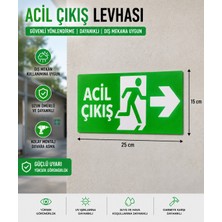 Aselis3D Acil Çıkış Yönlendirme Uyarı Levhası 15X25CM,ACIL Çıkış Yön Levhası