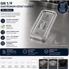 İstanbul Horeca Gn 1/9 Gastronom Küvet Kapağı 17.6X10,8 cm Polikarbon Şeffaf Gastronorm Kapak Bpa Free