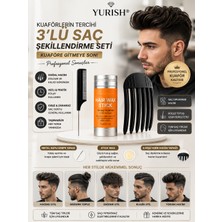 Yurish 3’lü Saç Şekillendirme Seti Stick Wax, Metal Saplı Krepe Tarak ve 6 Dişli Kore Hacim Tarağı