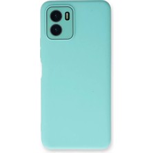 TeknoKapsül Newface Vivo Y15S Kılıf Lansman Glass Kapak - Turkuaz