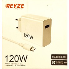 Reyze 120W USB To Type-C Turbo Hızlı Premium Şarj Seti