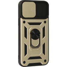 Eco Port Apple Iphone 13 Pro Max Kılıf Pars Lens Yüzüklü Silikon - Gold