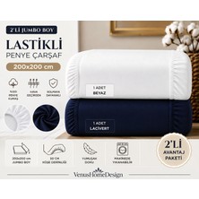200X200 Penye Lastikli Çarşaf 2 Adet Avantaj Paketi 30/35 cm Köşe Derinliği Kenarı Ekli Çarşaf