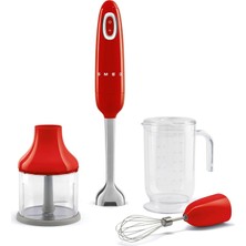 Happy Trend Smeg, HBF03RDEU El Mikseri, Turbo Fonksiyonlu ve Akış Blenderi Kesme Sistemi, Kaymaz Saplı, Entegre Kablo Sargısı, Aksesuarlar Dahil, 700 W Güç, Kırmızı