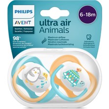 Happy Trend Philips Avent Ultra Air Emzik, Erkek Bebekler Için 6-18 Ay, 2'li Paket, Ortodontik Silikon, Geniş Hava Delikli, Mikrodalga Sterilize Edilebilir, Bpa Içermez, Taşıma Kutulu, SCF080/07