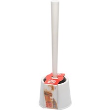 Happy Trend Plastik Tuvalet Fırçası, Mat Hazneli, Değiştirilebilir Başlıklı, Siyah Fırçalı, Wc Fırçası (1, Beyaz)