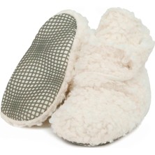 Happy Trend Ella Bonna Bebek Panduf Patiği Organik Pamuk Iç Astar, Aylık Kaydırmaz Taban Peluş Bebek Patik, Ev Botu Terliği Kreş Ayakkabısı Pamuklu Yenidoğan Pandufu, Bebek Ev Terliği