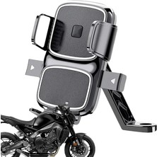 Happy Trend Bisiklet Motosiklet ve Scooter Için Dikiz Aynası Uyumlu Telefon Tutucu Orjinal Malzeme Yüksek Kalite 360 Derece Dönebilen Universal Modellere Uyumlu Kolay Kurulum ve Kullanım ZR658 (ZR658)