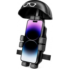 Happy Trend Coverzone Titreşim Önleyici Otomatik Tuşlu Motosiklet Bisiklet Scooter Atv Telefon Tutucu Dikiz Ayna Bağlantılı Telefon Tutucu Motor Tutacağı Motor Tutacak Güçlü Tutuş ZR730