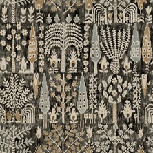 Happy Trend Roommates RMK12371PL Persian Ikat Peel And Stick Duvar Kağıdı, 1 Rulo - 20.5" Genişlik x 18 Ft, Siyah, Boz Kahverengi