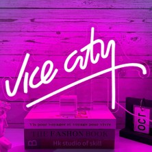 Happy Trend Gta Neon Tabela, Vice City Neon Tabela, Gta LED Levha, Oyun Dekorasyonu, Duvar Dekorasyonu, Oyun Odası Için Işıklı Tabela, LED Yazı, Oyun Odası Dekorasyonu