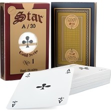 TeknoKapsül Star 2'li Gold Iskambil Oyun Kağıdı, Biriç Oyun Kağıdı, Yüksek Kalite
