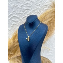 Livora Jewelry 925 Ayar Gümüş Gold Kaplama Kelebek Lotus Kadın Kolye