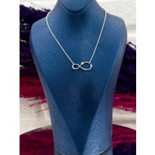 Livora Jewelry 925 Ayar Gümüş Zirkon Taşlı Sonsuzluk Zarif Kadın Kolye