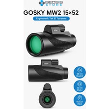 Gosky Mw2 15X52 Hd Monoküler Dürbün – Bak4 Prizma, Fmc Optik, Ipx7 Suya Dayanıklı, Telefon Adaptörü ve Tripodlu