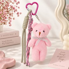 Kumru Studio Pembe Ayıcık Gri-Pembe Ipli Çanta Charmı