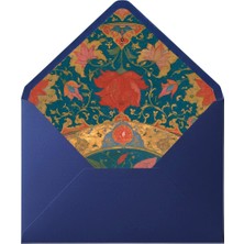 Bazen Defter Şuküfe Desenli Mavi Zarf