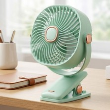 ForWhat Büro Ev Ofis Hediyesi Için Şarjlı 3mod Mandallı 360 Dönen Masaüstü Duvara Monte Edilir Mini Fan