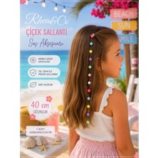 Rhea & Co. Renkli Çiçek Boncuklu Çocuk Saç Süsü - 40 cm