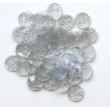Yumakça Sedef Görünümlü Plastik Çanta ve Aksesuar Pulu  20 mm  +/- 140 Adet - 100 gr Şeffaf Gümüş
