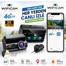 Wificam 2k Çift Kameralı 4g Akıllı Araç Kamerası Gps ve Konum Takip Özellikli