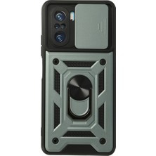 Gees Global Xiaomi Poco F3 Kılıf Pars Lens Yüzüklü Silikon - Yeşil