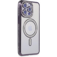 Gees Global Apple Iphone 15 Pro Max Kılıf Joke Simli Magneticsafe Kılıf - Derin Mor