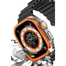 Gees Global Apple Watch Ultra 49MM Alüminyum Kasa Cam Ekran Koruyucu - Turuncu