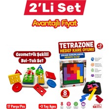 Üçgen Toys Geometrik Şekil+Bultak+Tetrazone+Hedef Kare Oyunu+Renkli+Birleştirilebilir+Eğitici+Öğretici+Montessori+Oyuncak+3yaş+Zeka Geliştirici+Manyetik