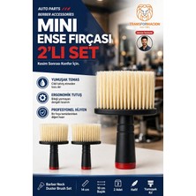 Transformacion 2'li Mini Berber Ense Fırçası Seti 14X10 cm Kuaför Boyun Temizleme Toz Alma Fırçası 723593