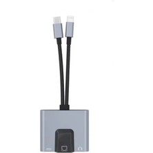 Gees Global ZR815 Lightning Type-C 3 In 1 Ethernet Çevirici Aux