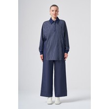 Nuss 1040 Çizgili Polo Yaka Pantolonlu Takım