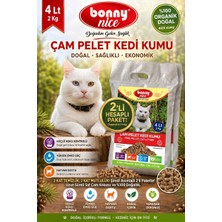 Bonny Nice Doğal Kedi Kumu Çam Pellet 2 Kg 4 Lt (2 Paket)