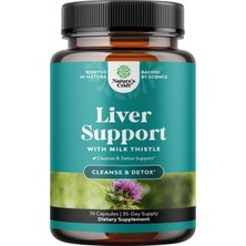 Natures Craft Liver Cleanse Support - Milk Thistle Supplement 10 In 1 Formula - 70 Capsules