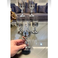 Papatyam Dekor Bohemia Kristal Titanyum Kaplama Kahve Yanı Su Bardağı 6 Adet 180CC