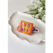 Halley Concept Renkli Sevimli Lila Pensli Çocuk Tokası 6,5 x 3 cm